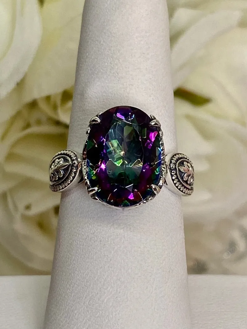Natural Mystic Topaz Dragon Ring, Gothic Jewelry #D133