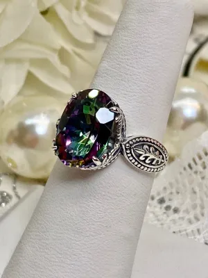 Natural Mystic Topaz Dragon Ring, Gothic Jewelry #D133