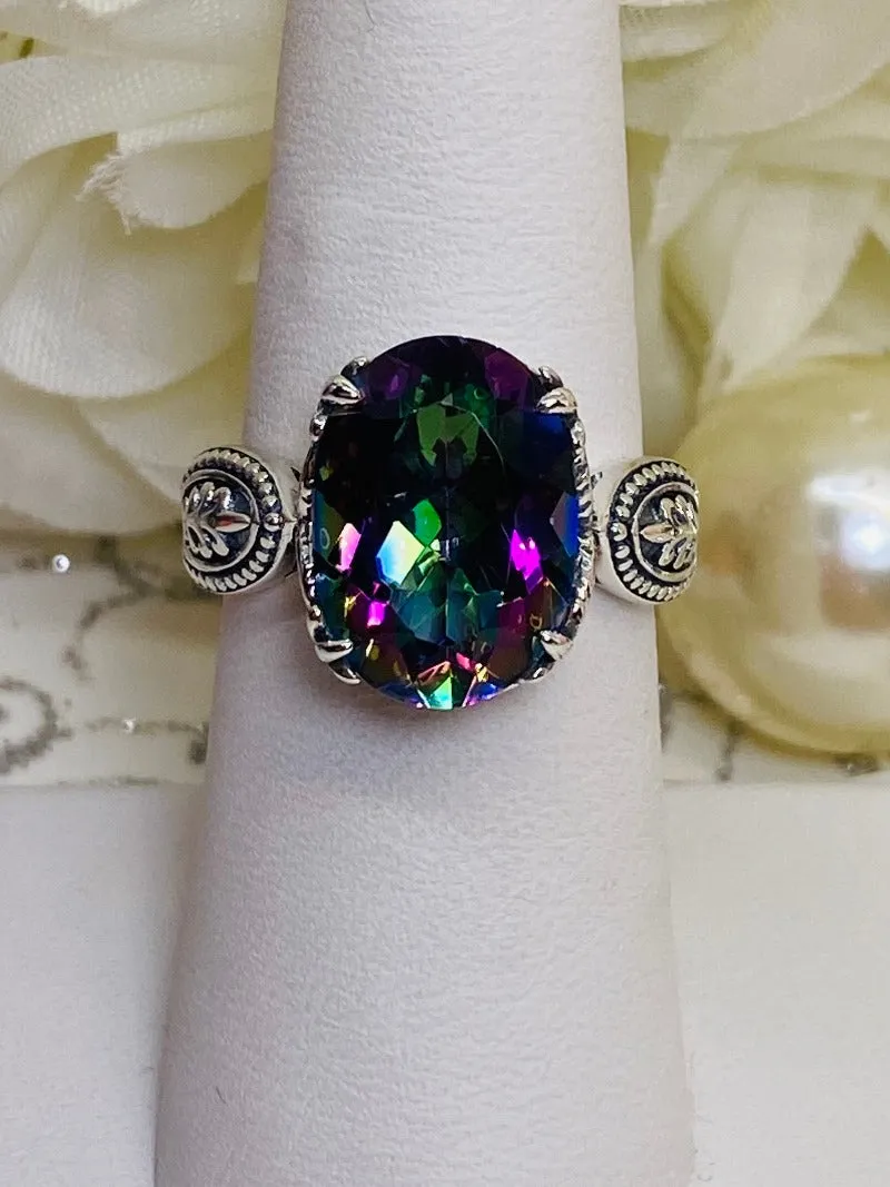 Natural Mystic Topaz Dragon Ring, Gothic Jewelry #D133