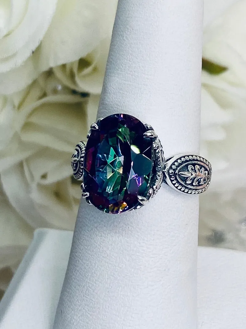 Natural Mystic Topaz Dragon Ring, Gothic Jewelry #D133