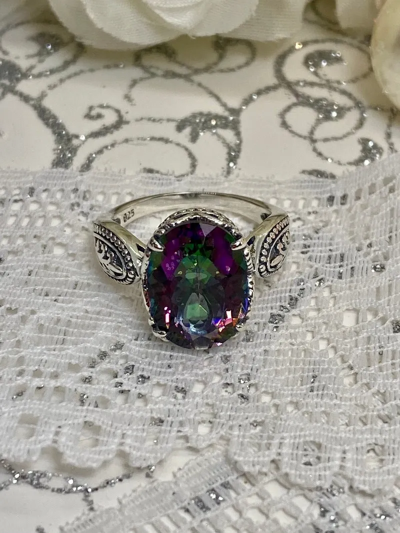 Natural Mystic Topaz Dragon Ring, Gothic Jewelry #D133