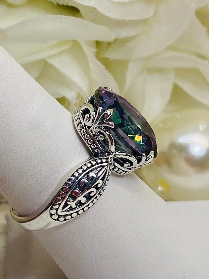 Natural Mystic Topaz Dragon Ring, Gothic Jewelry #D133
