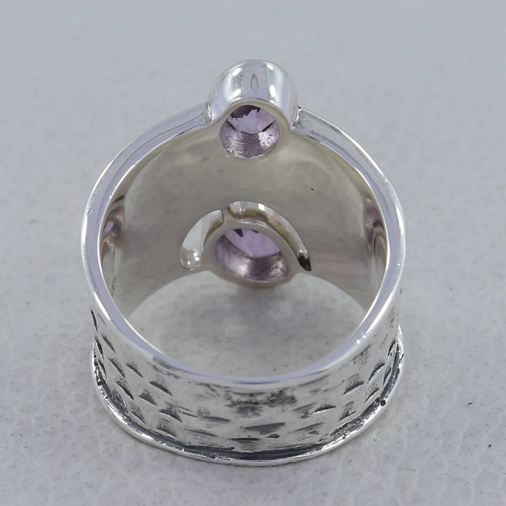 Natural Vintage Style Peridot Silver Ring