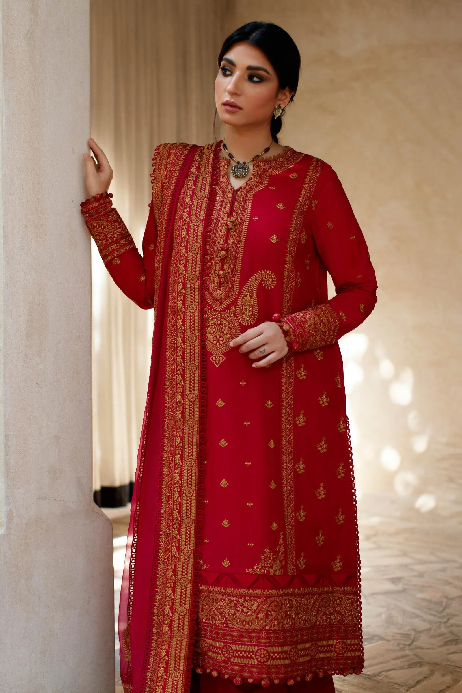 NEGIN (ZL22-14 A) | Zaha Summer Lawn Collection 2022 | Unstitched Embroidered Lawn Suits