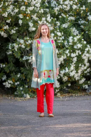 Net Embroidery Gown Style Suit