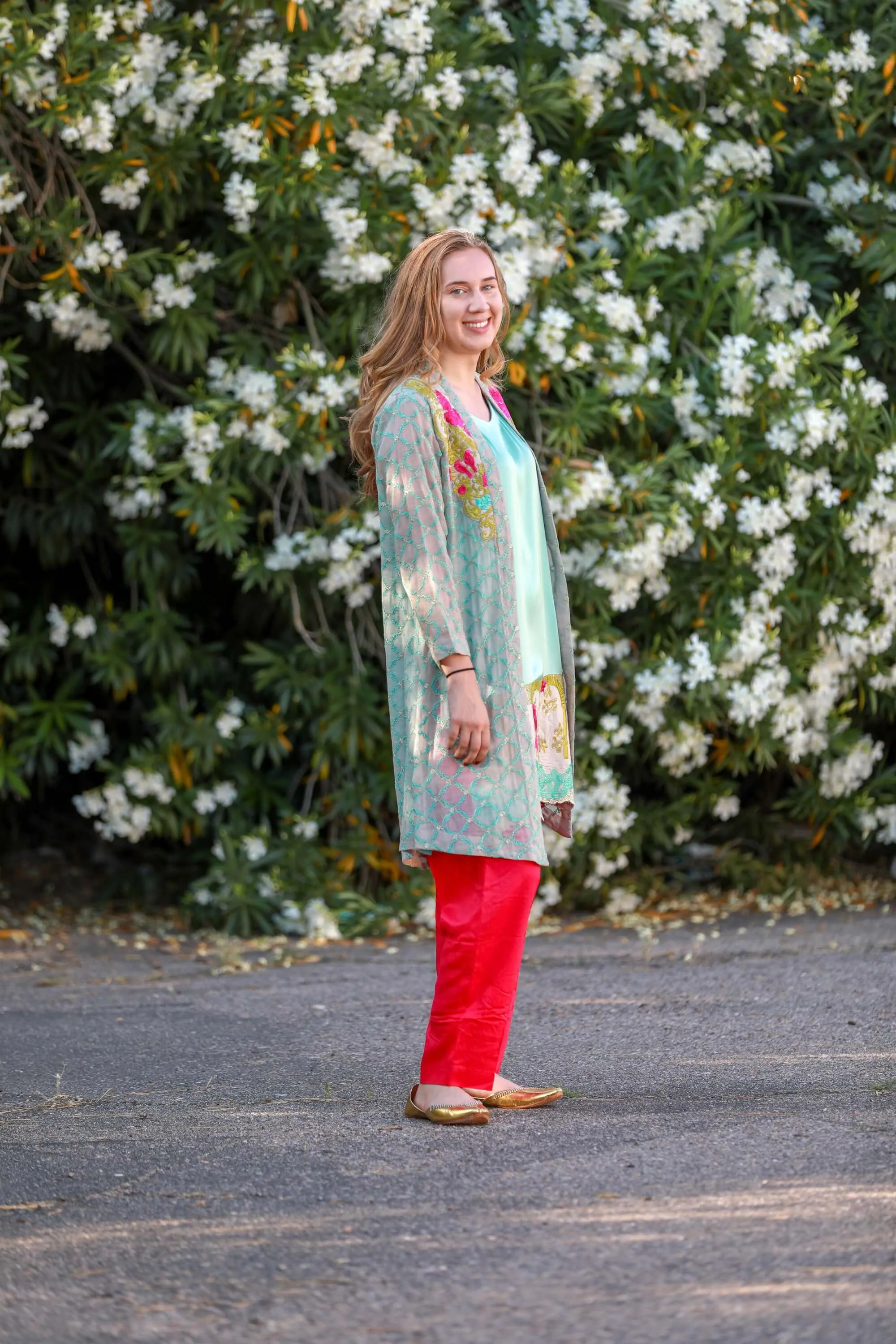 Net Embroidery Gown Style Suit
