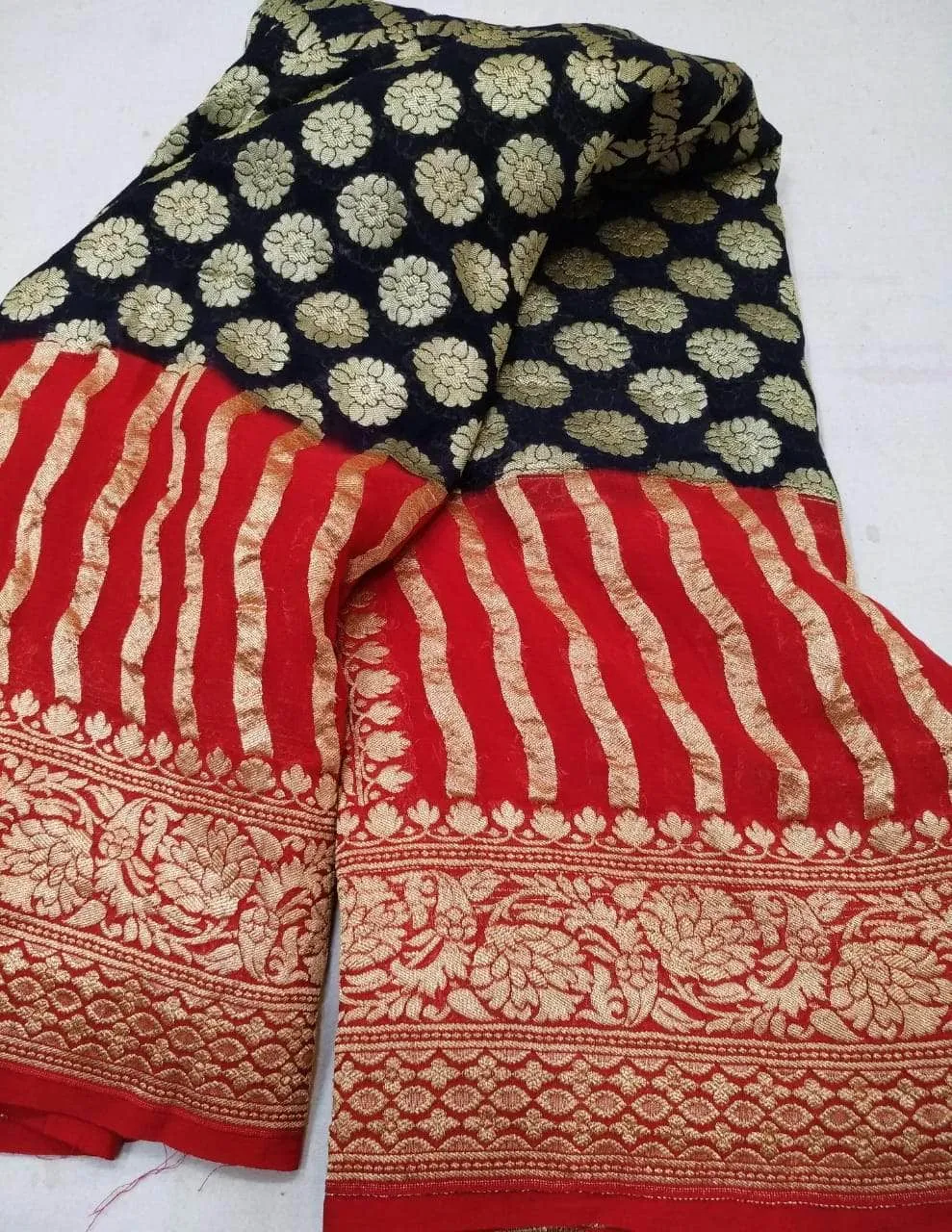 New Designer Banarasi Khaddi Chiffon Georgette Silk Saree