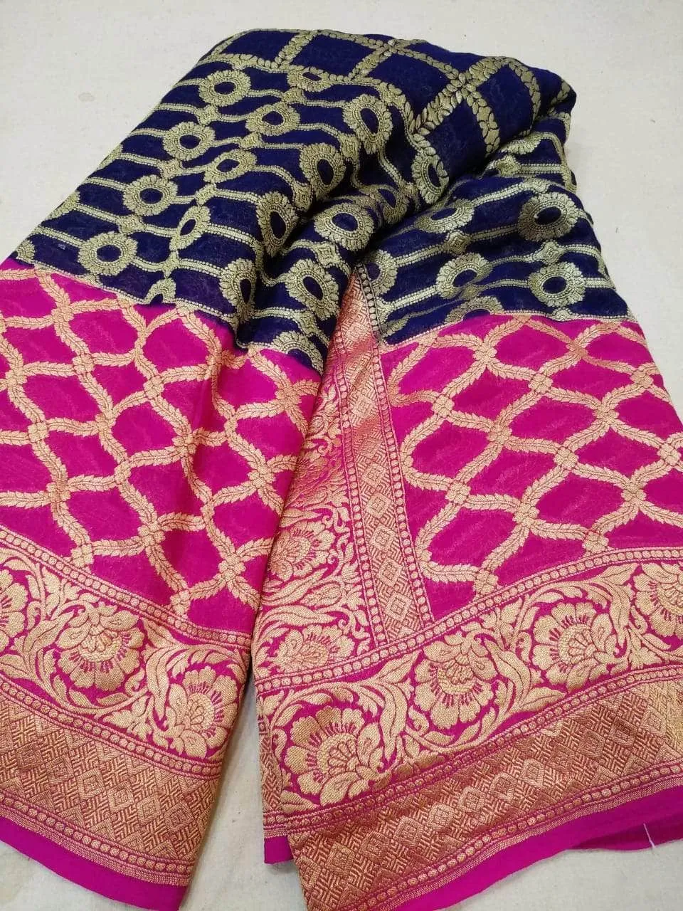 New Designer Banarasi Khaddi Chiffon Georgette Silk Saree