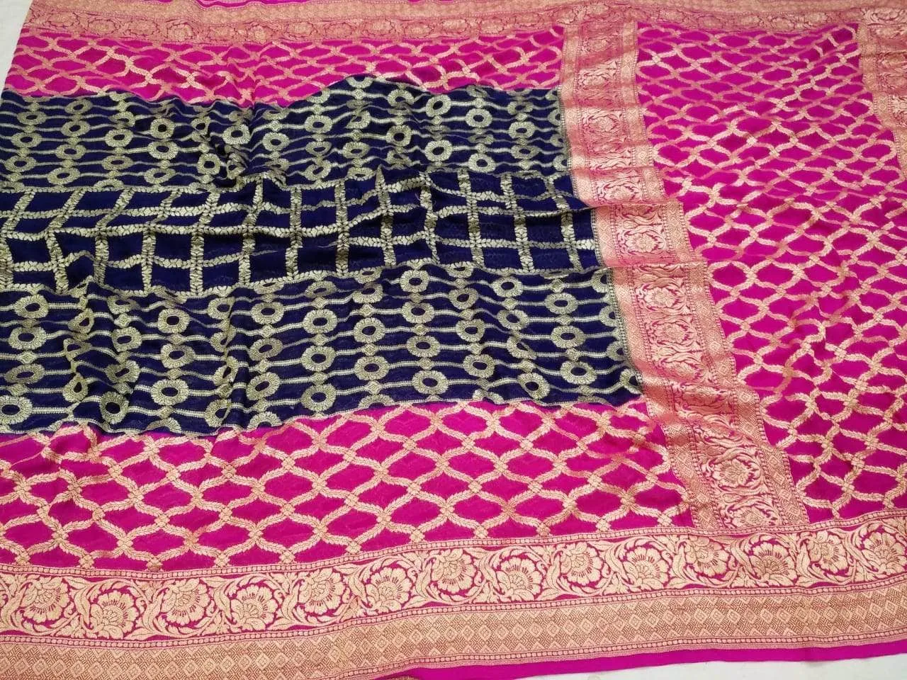 New Designer Banarasi Khaddi Chiffon Georgette Silk Saree