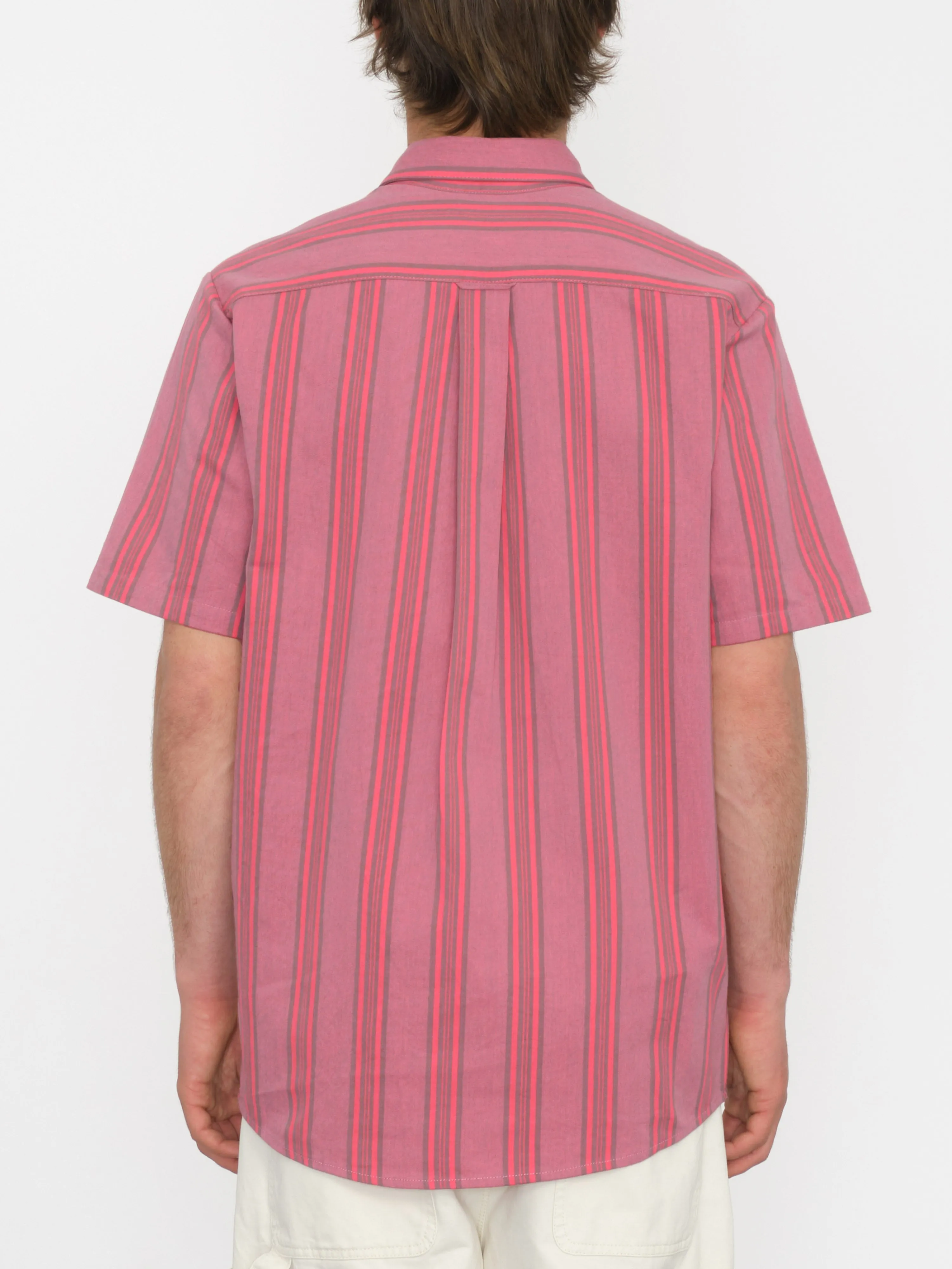 Newbar Stripe Shirt - WASHED RUBY