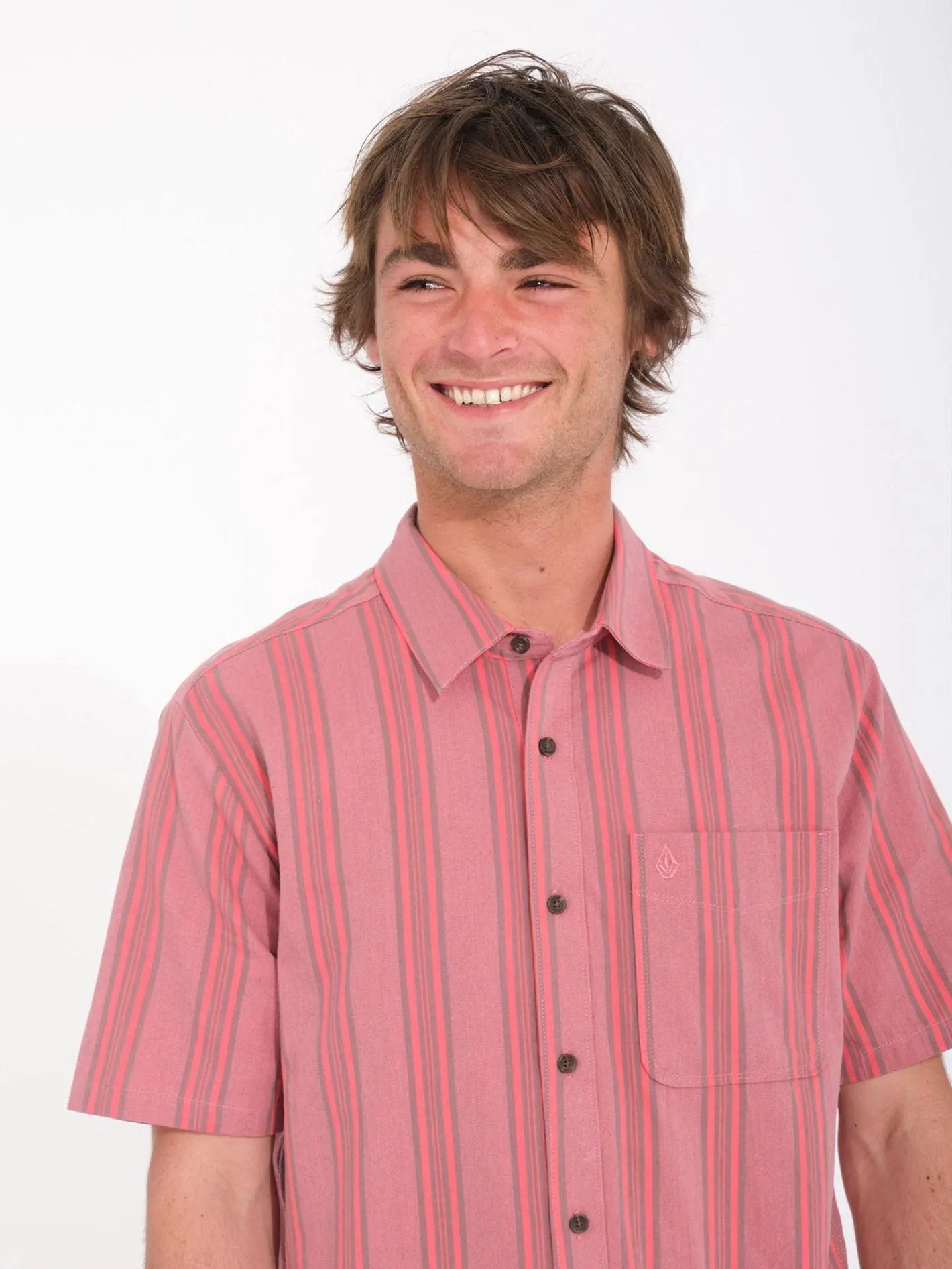 Newbar Stripe Shirt - WASHED RUBY