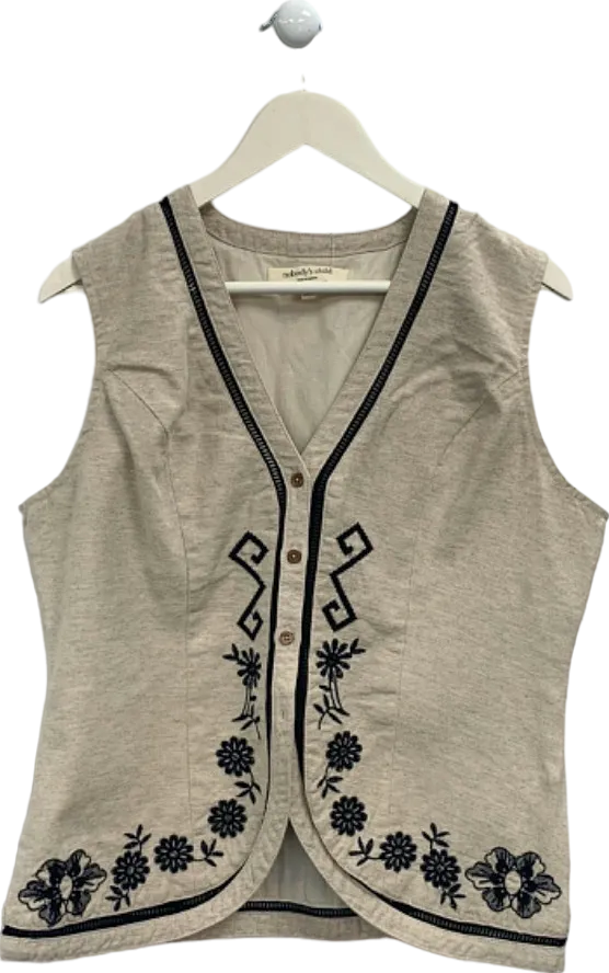 Nobody's Child Beige Embroidered Vest Top UK 16
