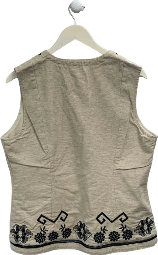 Nobody's Child Beige Embroidered Vest Top UK 16