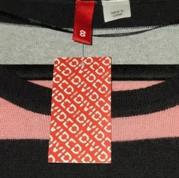 NWT H&amp;M Striped Pink Grey and Black Women's Sweater