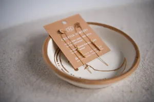 Ocean Sky Gold Plated Threader Earrings