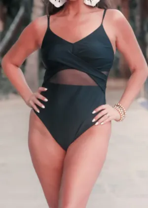 On A Yacht Mesh One-Piece Swimsuit