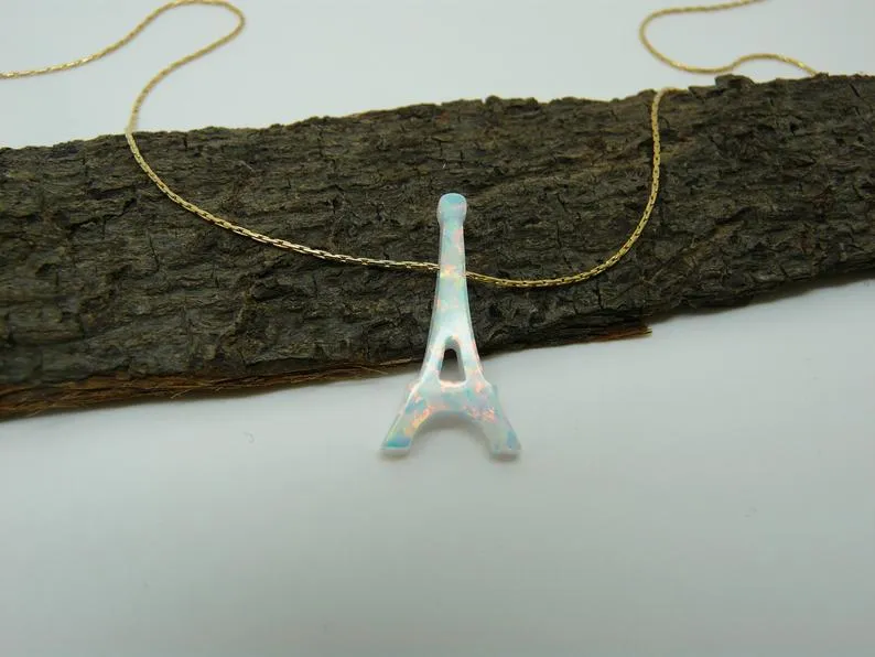 Opal Eiffel Tower Necklace