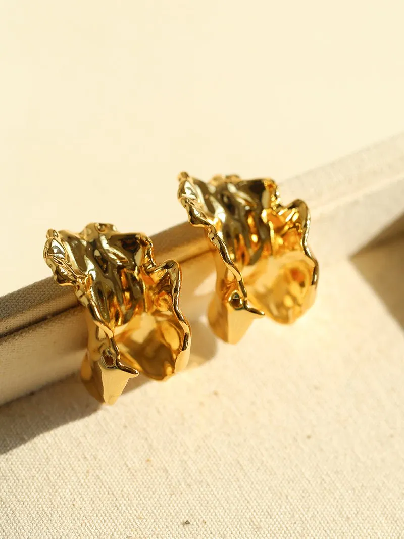 Orchid Metal Design Earrings