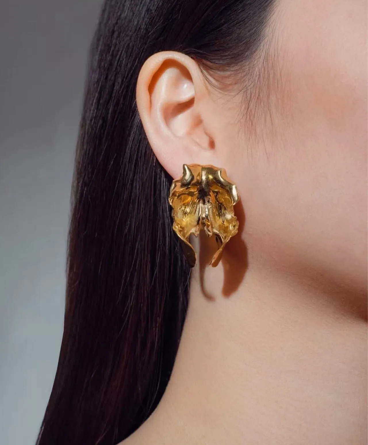 Orchid Metal Design Earrings