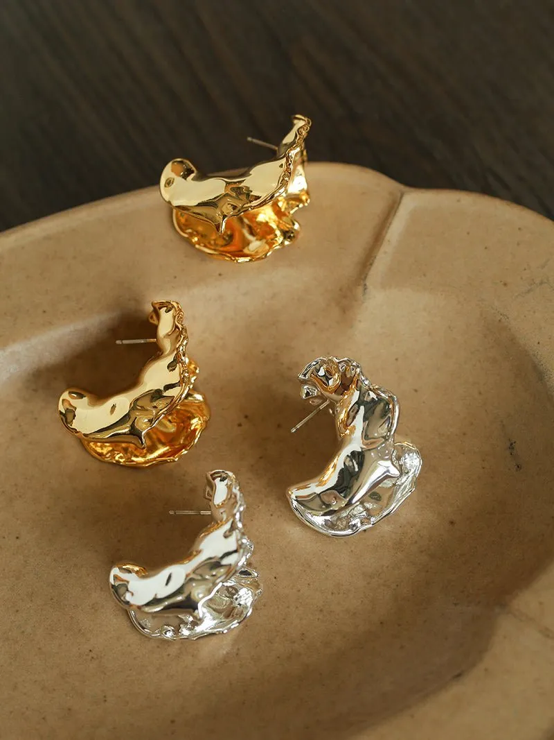 Orchid Metal Design Earrings