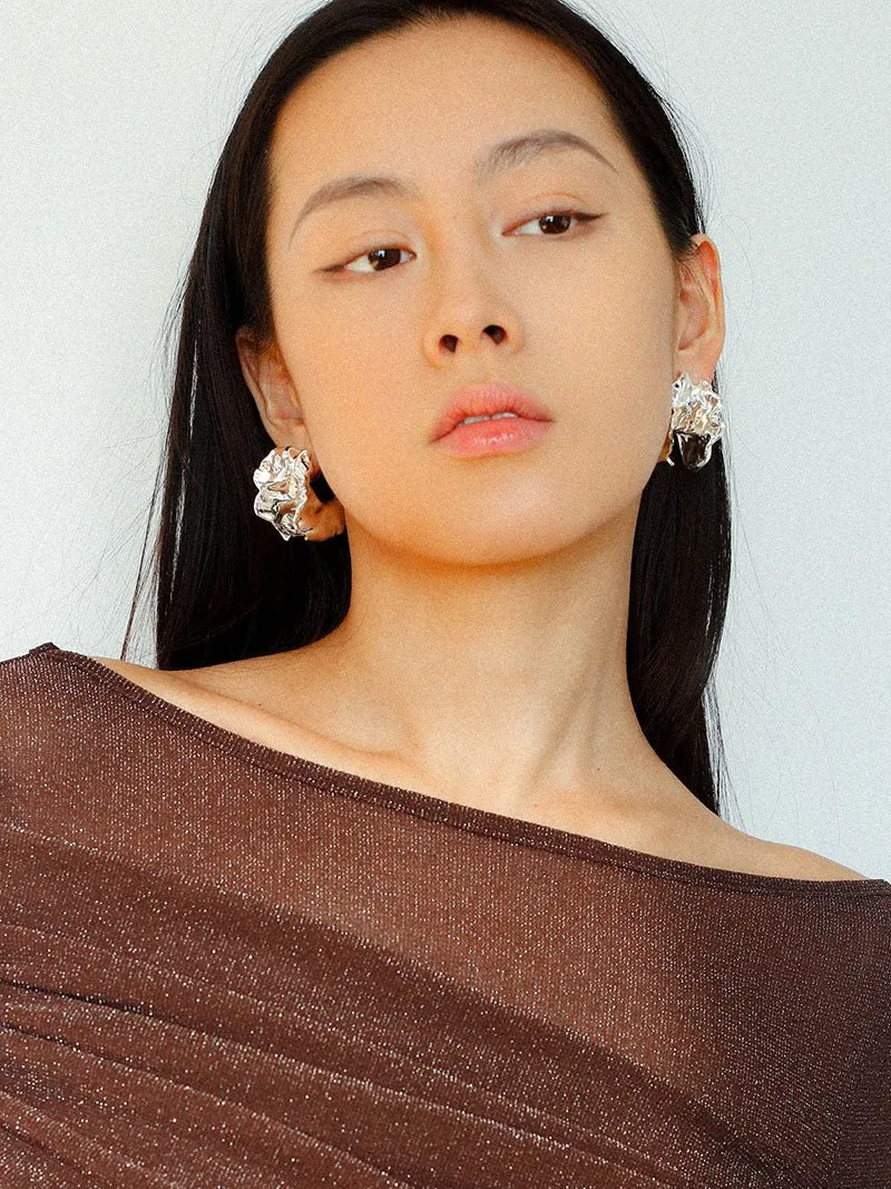 Orchid Metal Design Earrings