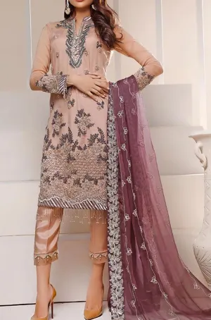 Pakistani designer wear in lavish embroidered work and colors # P2470