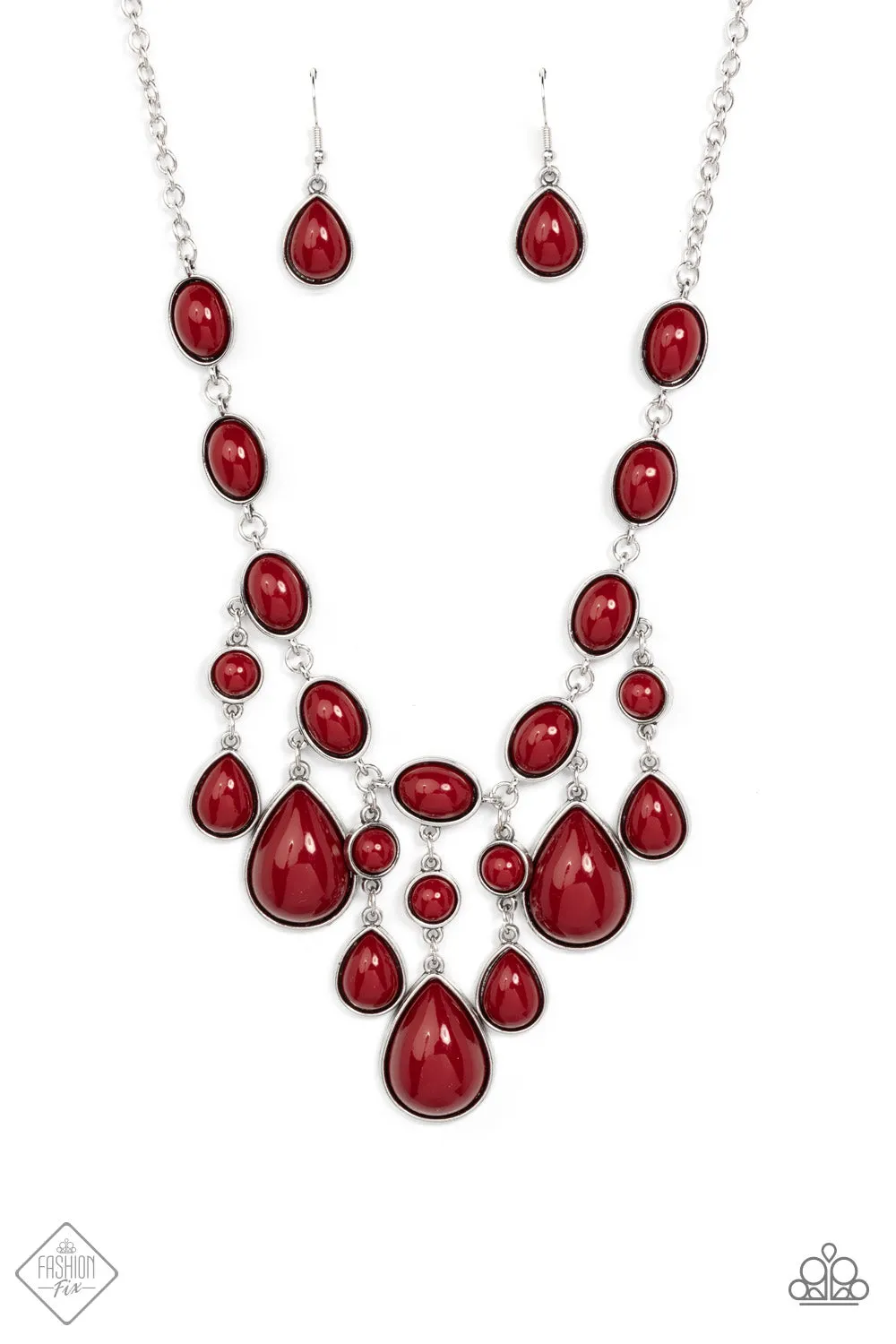 Paparazzi - Mediterranean Mystery - Red  Necklace