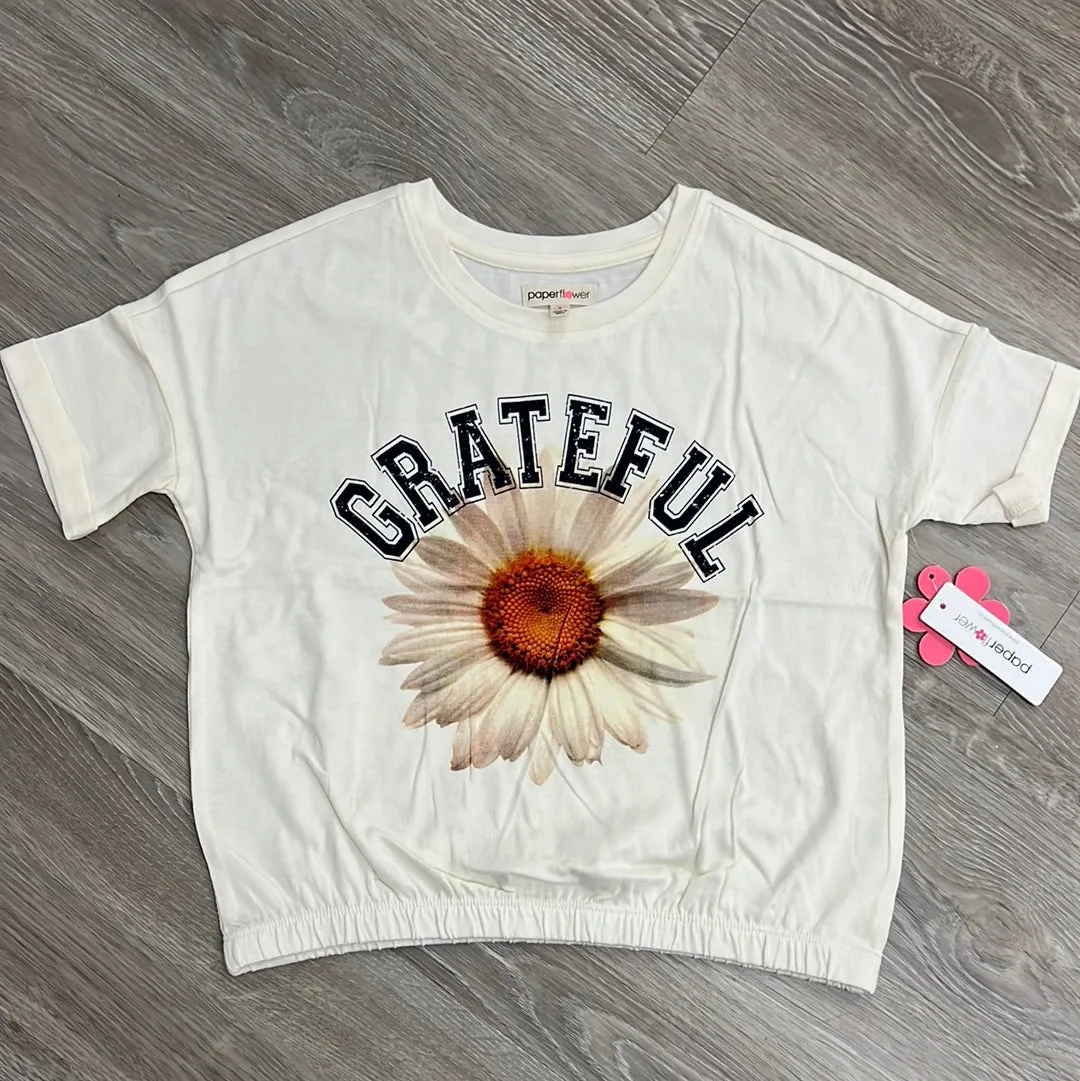 Paper Flower Grateful Daisy Crop Top