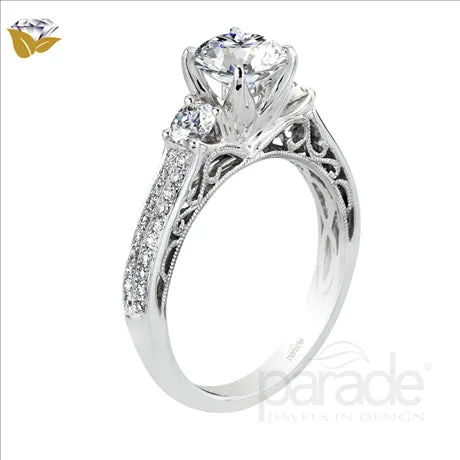 Parade Design 1/2 Ctw Diamond Semi-Mount Ring in 18K White Gold