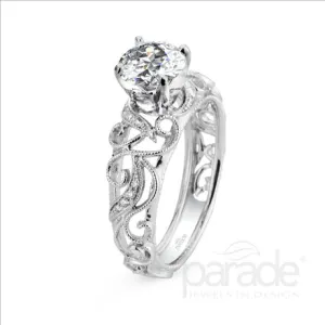 Parade Design 1/20 Ctw Diamond Semi-Mount Ring in 18K White Gold