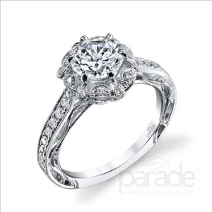 Parade Design 1/3 Ctw Diamond Semi-Mount Ring in 18K White Gold