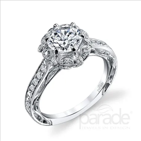 Parade Design 1/3 Ctw Diamond Semi-Mount Ring in 18K White Gold
