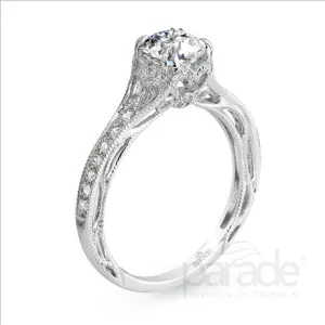 Parade Design 1/4 Ctw Diamond Semi-Mount Ring in 18K White Gold
