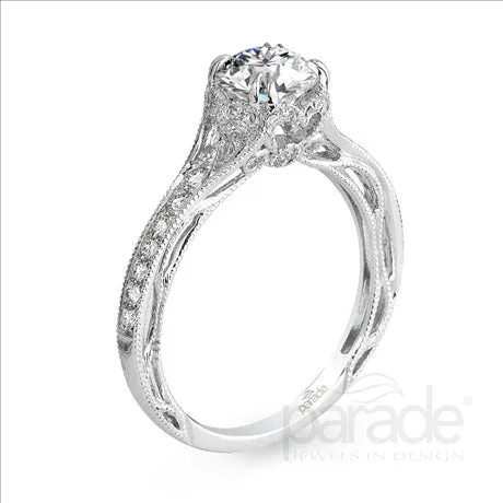Parade Design 1/4 Ctw Diamond Semi-Mount Ring in 18K White Gold