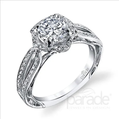 Parade Design 1/5 Ctw Diamond Semi-Mount Ring in 18K White Gold