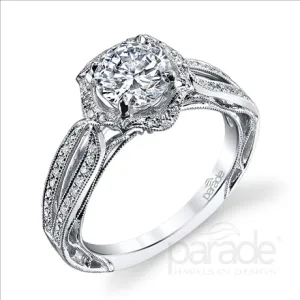 Parade Design 1/5 Ctw Diamond Semi-Mount Ring in 18K White Gold
