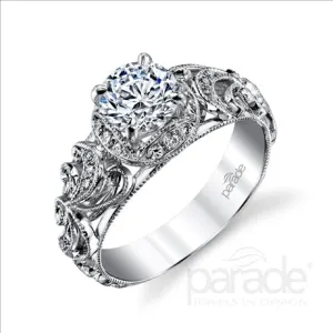 Parade Design 1/5 Ctw Diamond Semi-Mount Ring in 18K White Gold