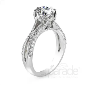 Parade Design 3/8 Ctw Diamond Semi-Mount Ring in 18K White Gold