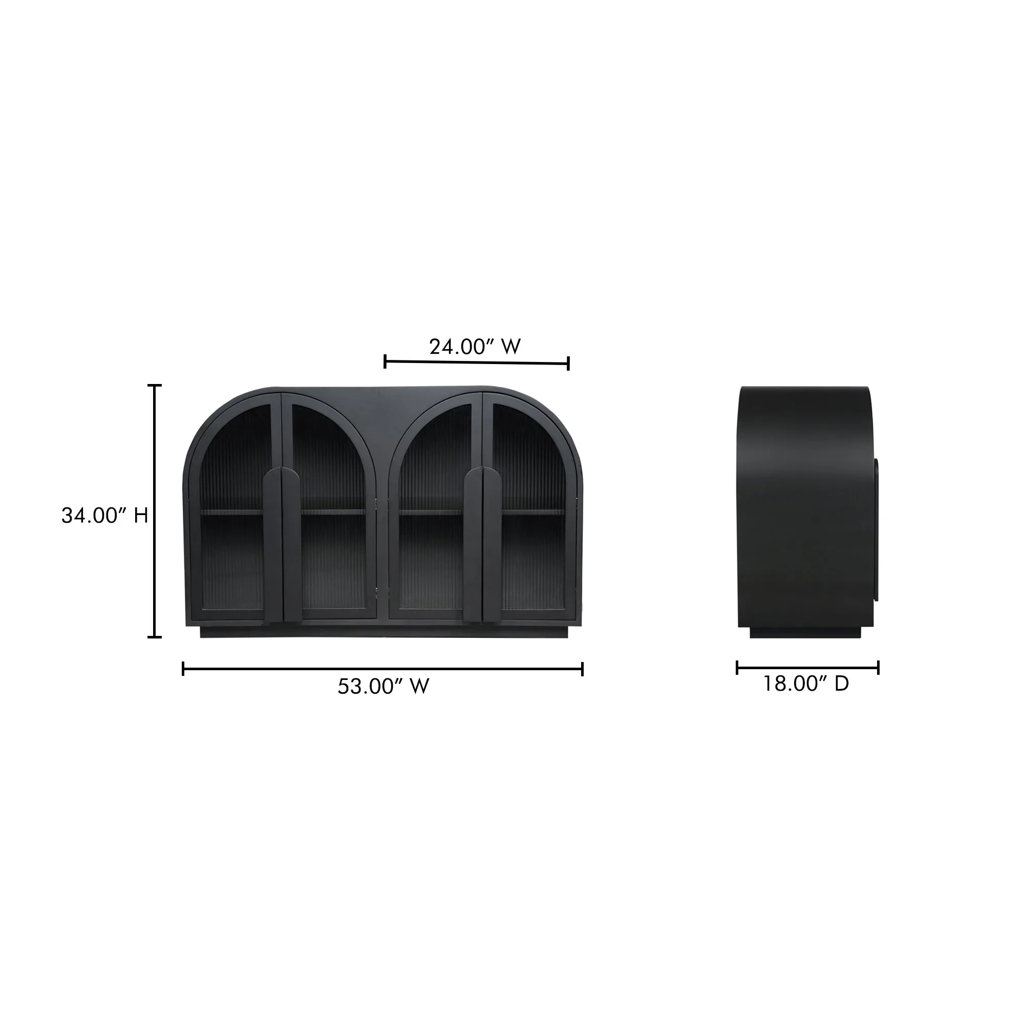 Parisian-Inspired Arched Glass Display Cabinet