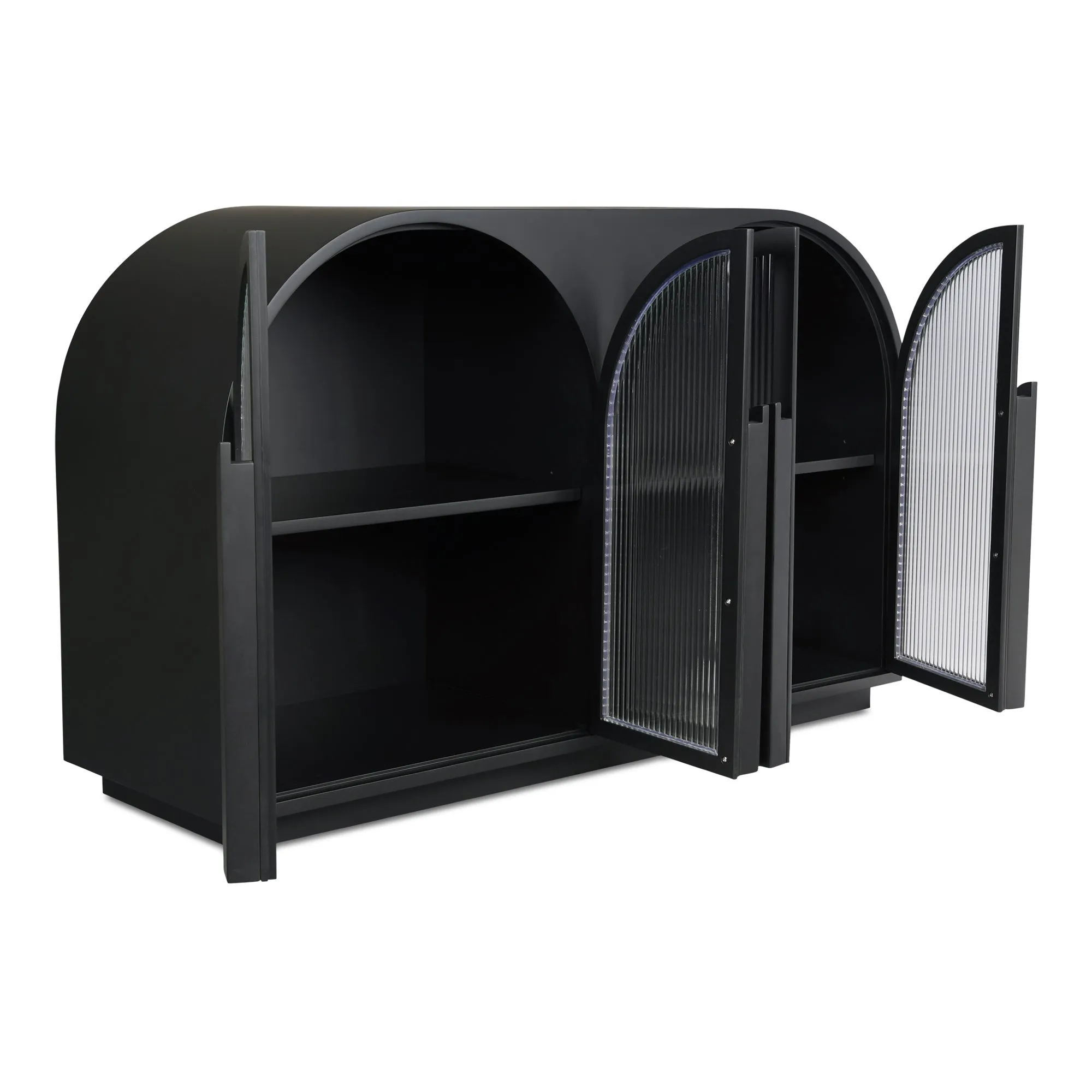 Parisian-Inspired Arched Glass Display Cabinet
