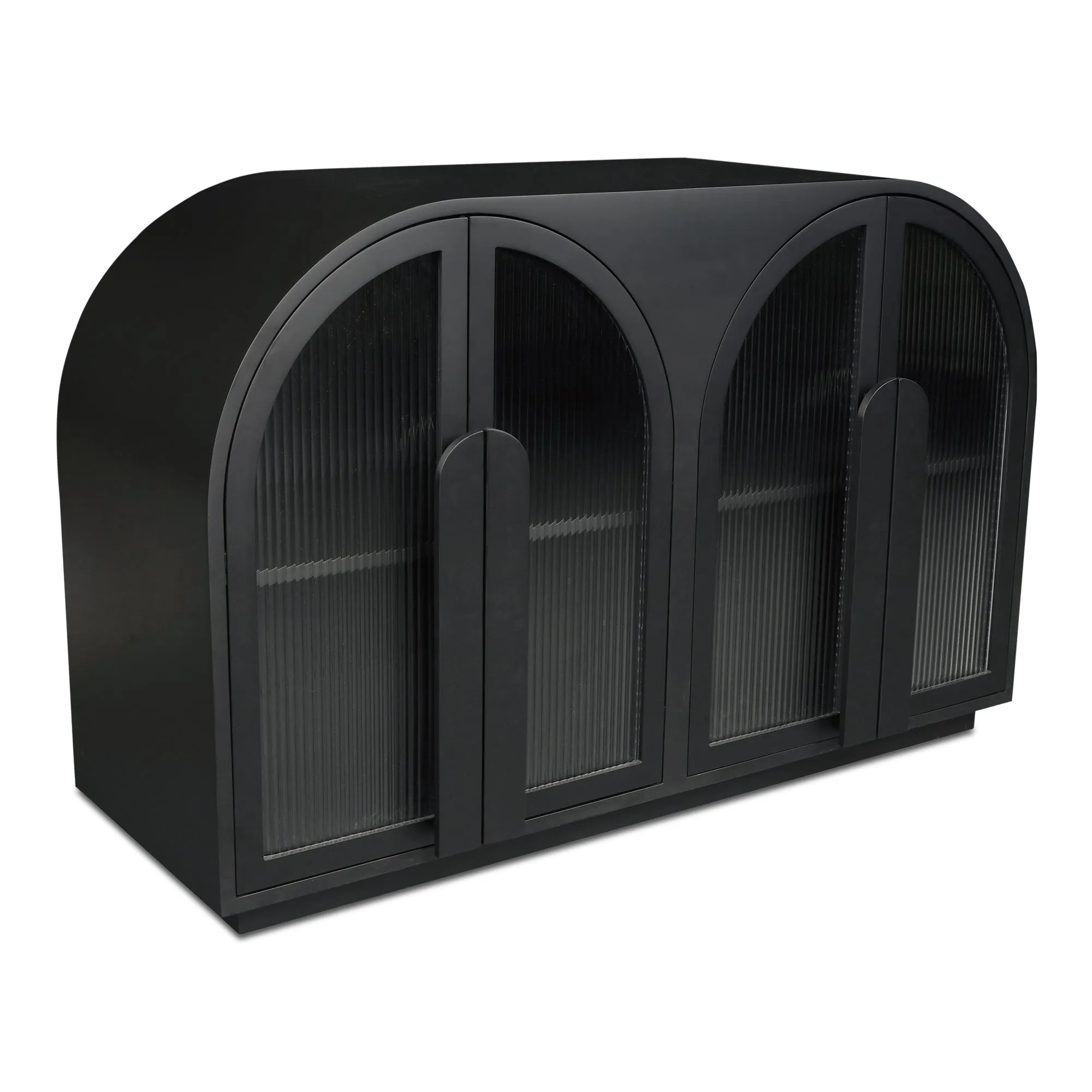 Parisian-Inspired Arched Glass Display Cabinet