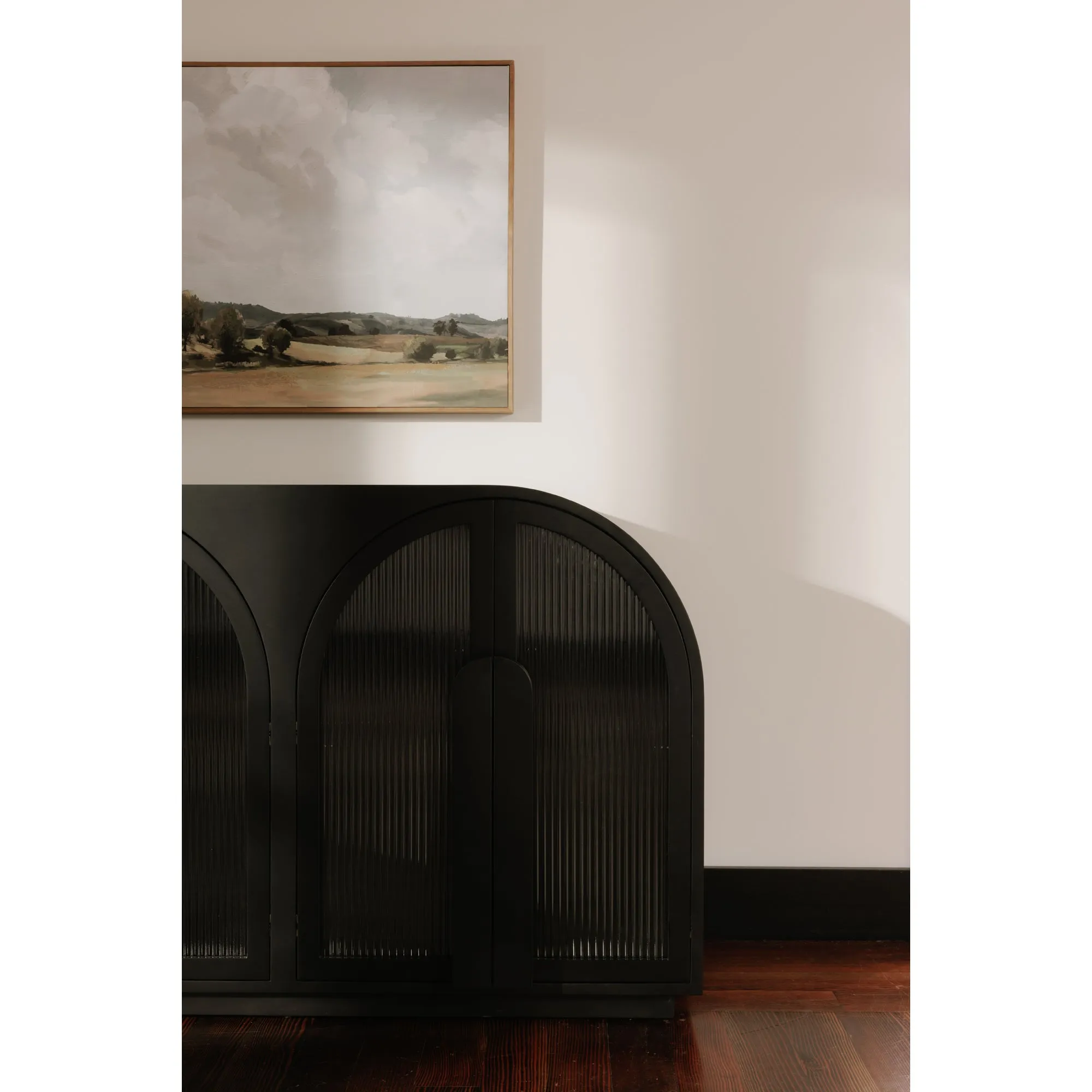Parisian-Inspired Arched Glass Display Cabinet
