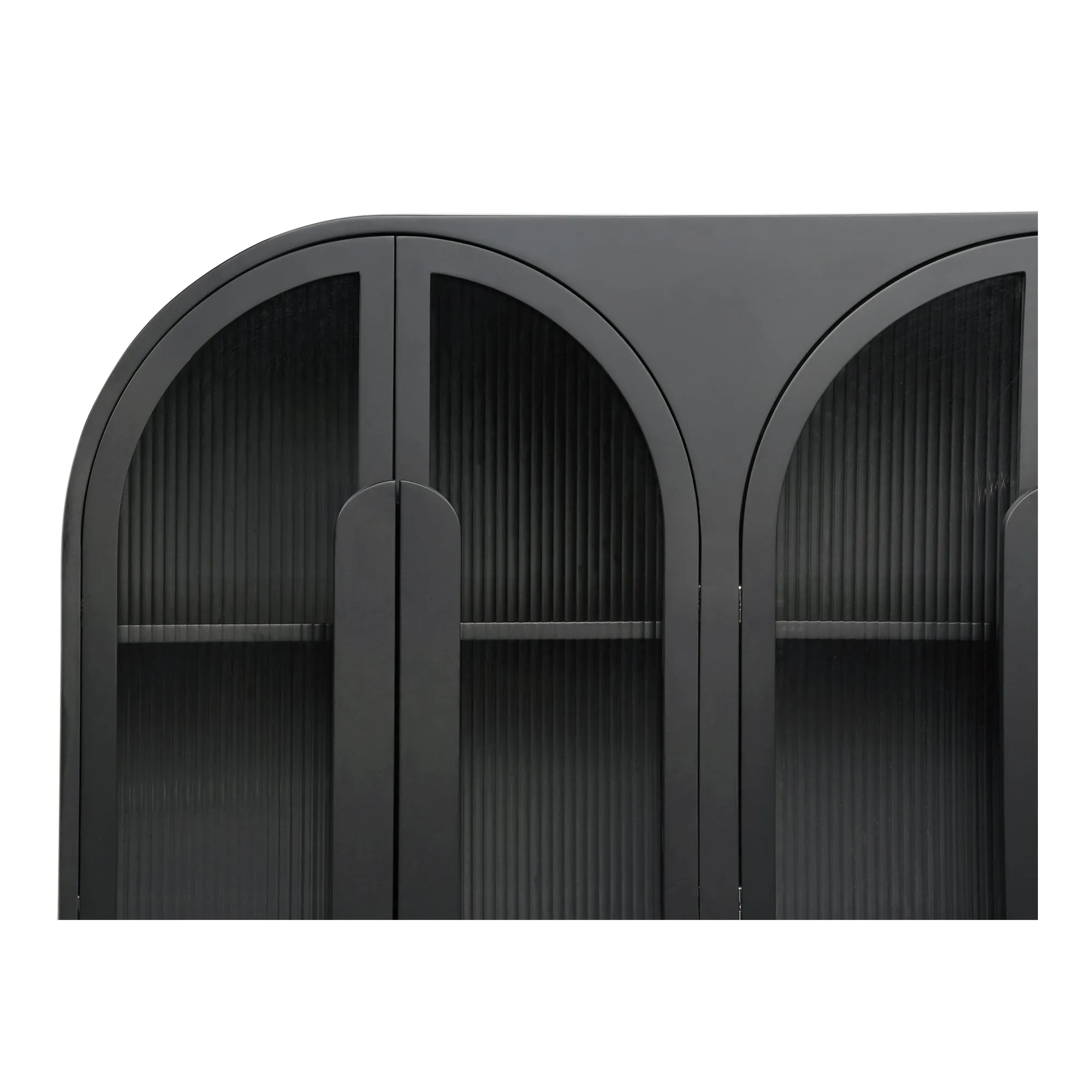 Parisian-Inspired Arched Glass Display Cabinet