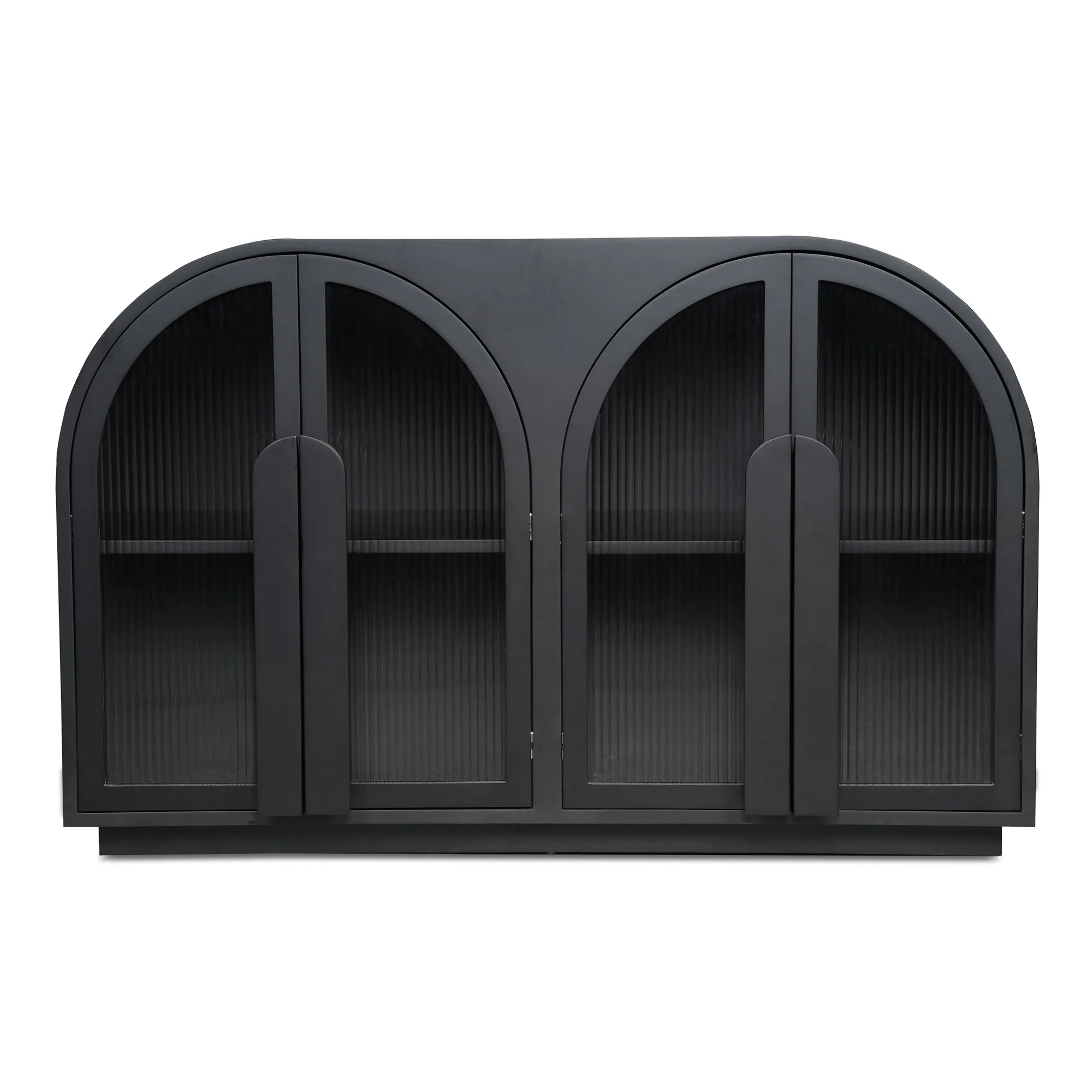 Parisian-Inspired Arched Glass Display Cabinet