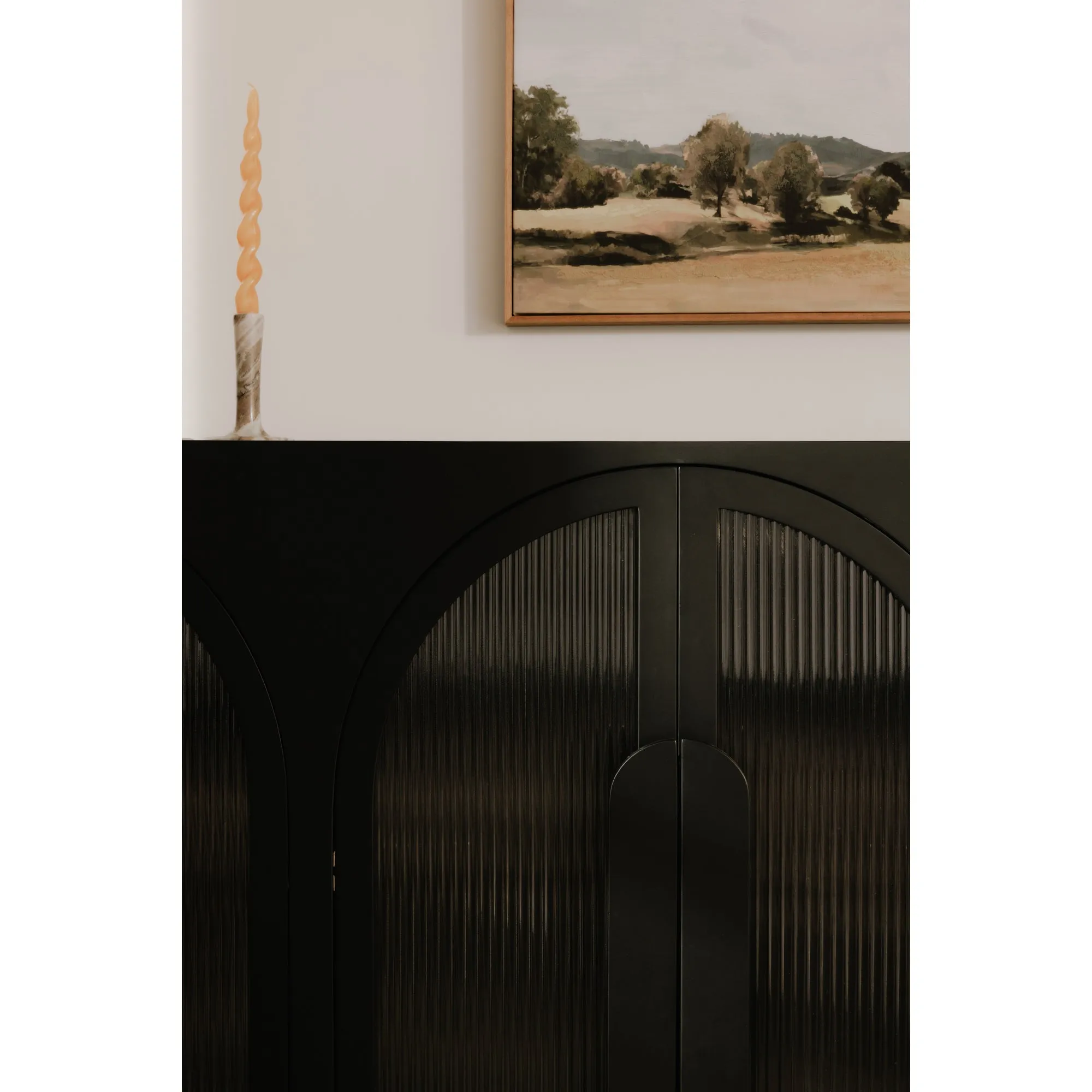 Parisian-Inspired Arched Glass Display Cabinet