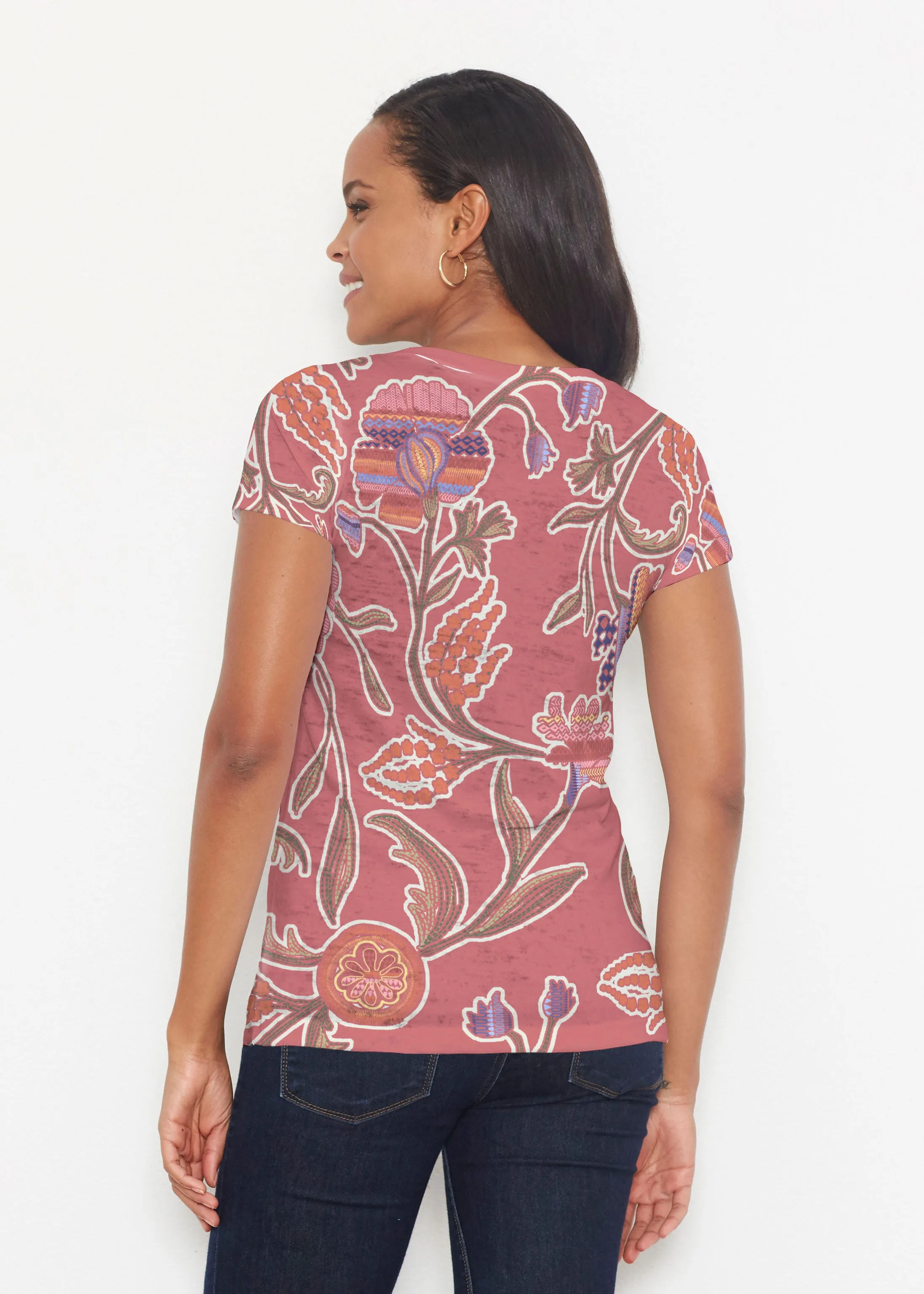 Patterns At Play Apricot (7826) ~ Signature Short Sleeve Scoop Shirt