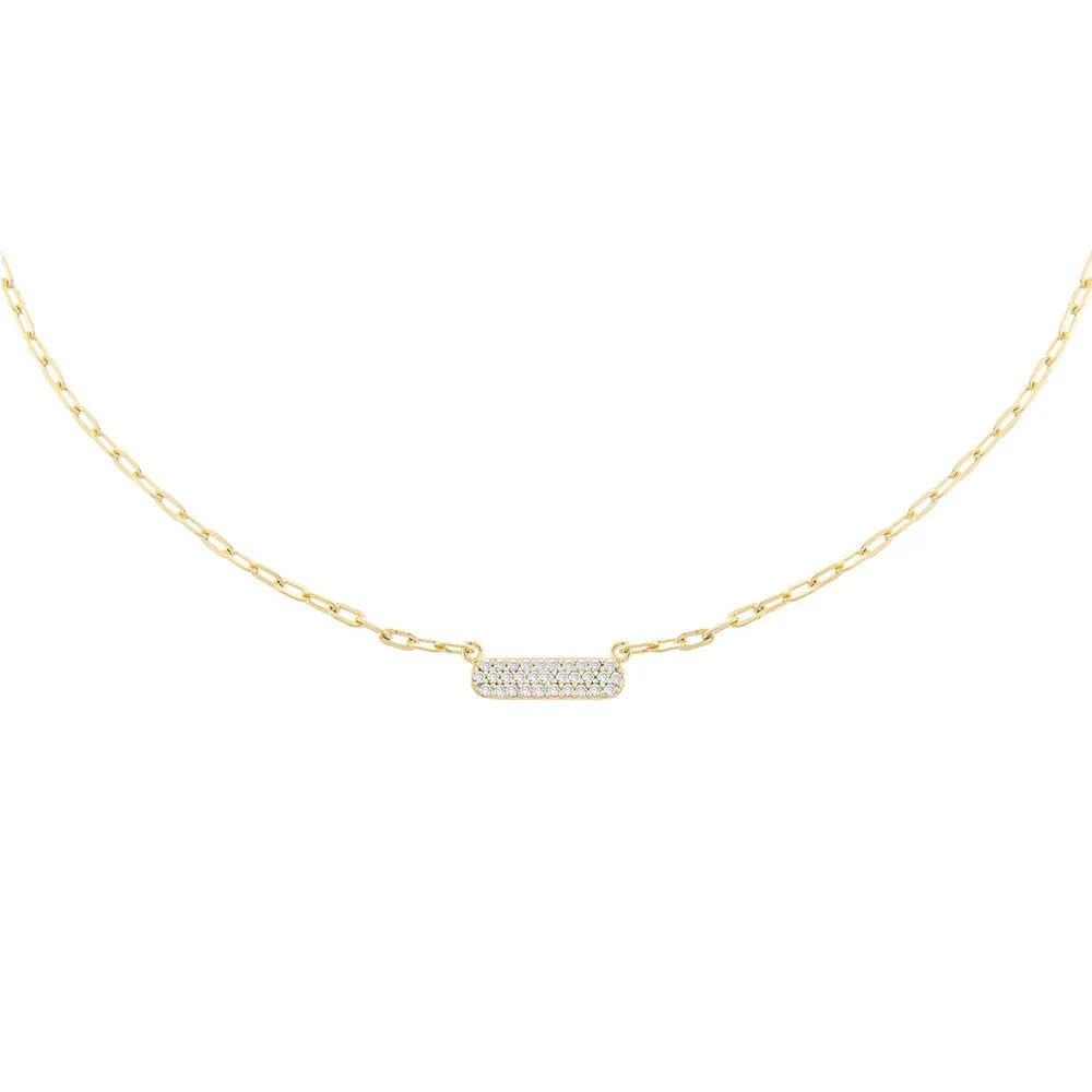Pavé Bar Link Necklace