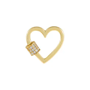 Pavé Mini Toggle Heart Necklace Charm