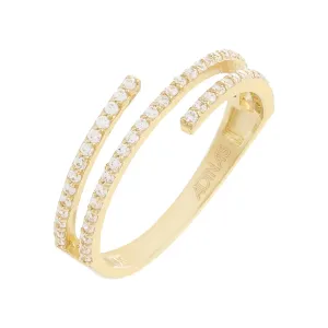 Pavé Multi Wrap CZ Ring 14K