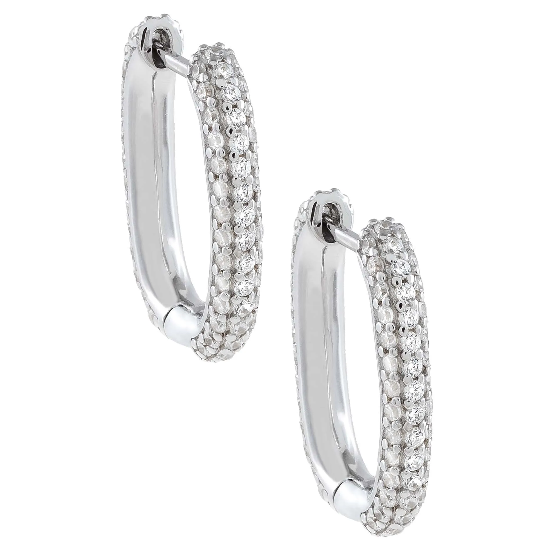 Pavé Oval Huggie Earring